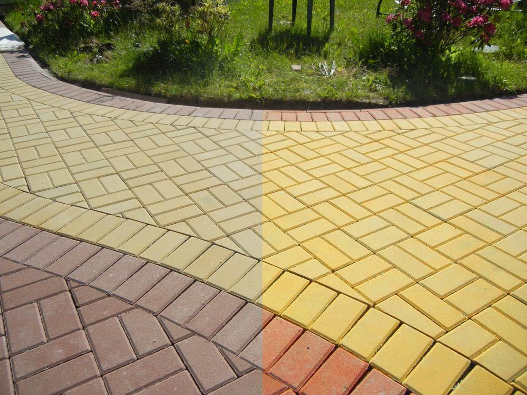 Восстановление цвета старой тротуарной плитки От 130р/м2